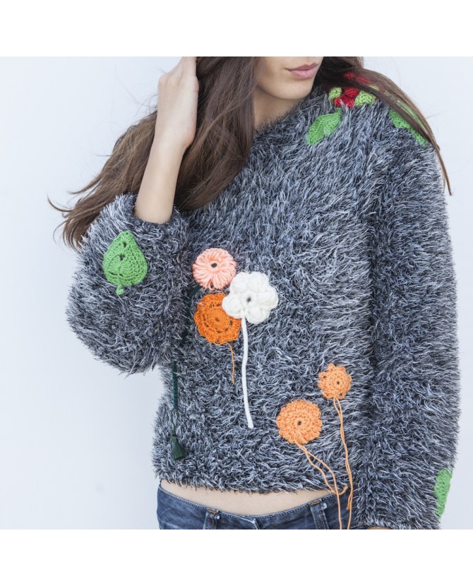 Respecto a Contemporáneo binario Customiza con flores crochet